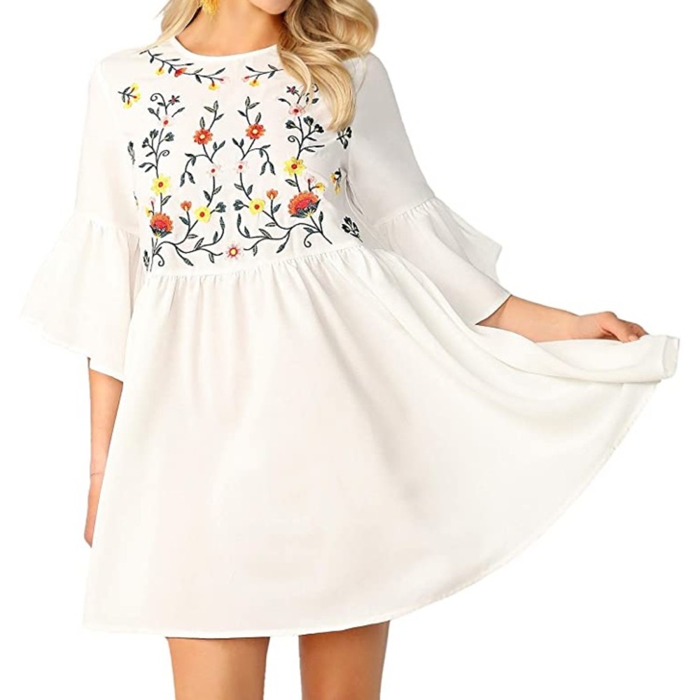 White embroidered dress